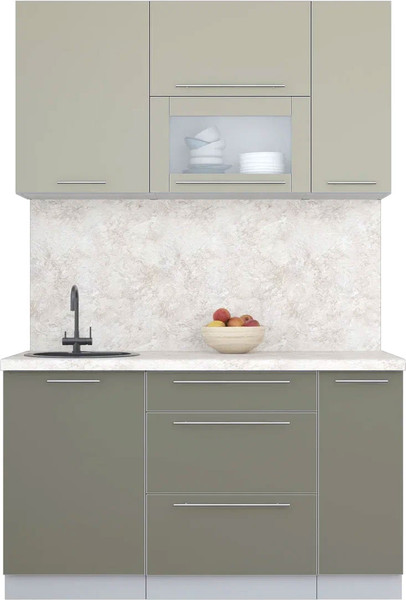 Изображение товара Кухонный гарнитур Интерлиния Мила Пластик 1.4 В (латте/кварцевый/опал светлый)