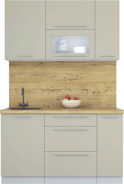 Изображение товара Кухонный гарнитур Интерлиния Мила Пластик 1.4 В (латте/латте/дуб бунратти)