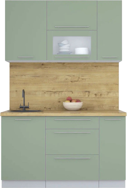 Изображение товара Кухонный гарнитур Интерлиния Мила Пластик 1.4 В (полынь/полынь/дуб бунратти)