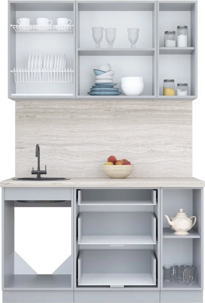 Изображение товара Кухонный гарнитур Интерлиния Мила Пластик 1.4 В (полынь/полынь/дуб бунратти)