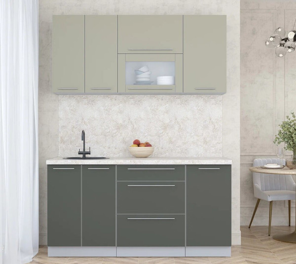 Изображение товара Кухонный гарнитур Интерлиния Мила Пластик 1.6 В (латте/шторм/опал светлый)