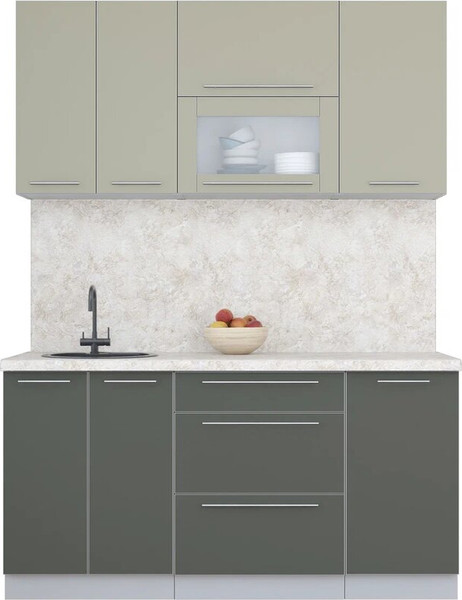 Изображение товара Кухонный гарнитур Интерлиния Мила Пластик 1.6 В (латте/шторм/опал светлый)