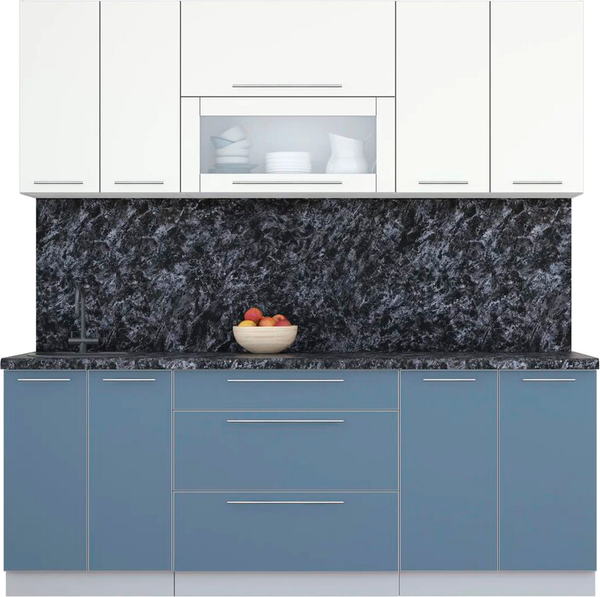 Изображение товара Кухонный гарнитур Интерлиния Мила Пластик 2.1 В (зефирный/арктический/кастилло темный)