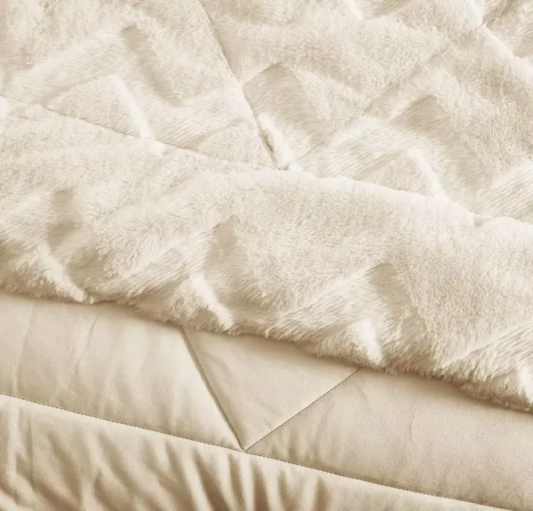 Изображение товара Плед Arya Dahlia Zigzag / 8680943250339 (200x220, бежевый)