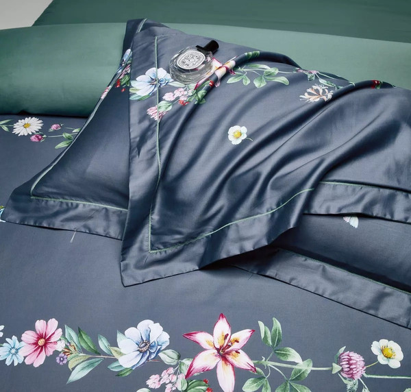 Изображение товара Комплект постельного белья Arya Diamond Сатин 2сп / 8680943247056 (графит/темно-зеленый)