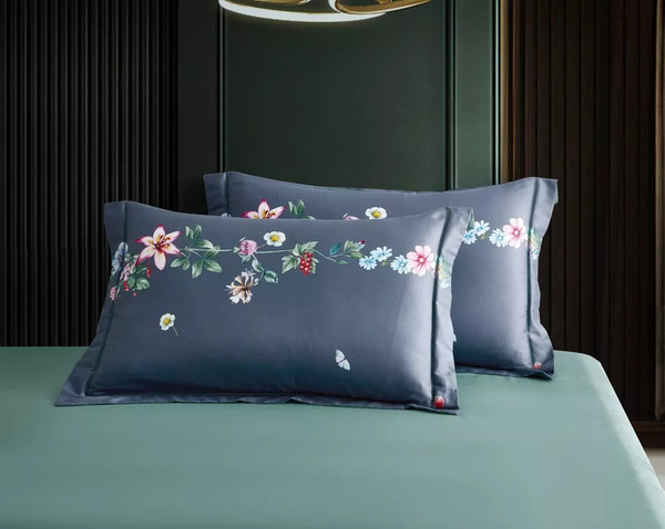 Изображение товара Комплект постельного белья Arya Diamond Сатин 2сп / 8680943247056 (графит/темно-зеленый)