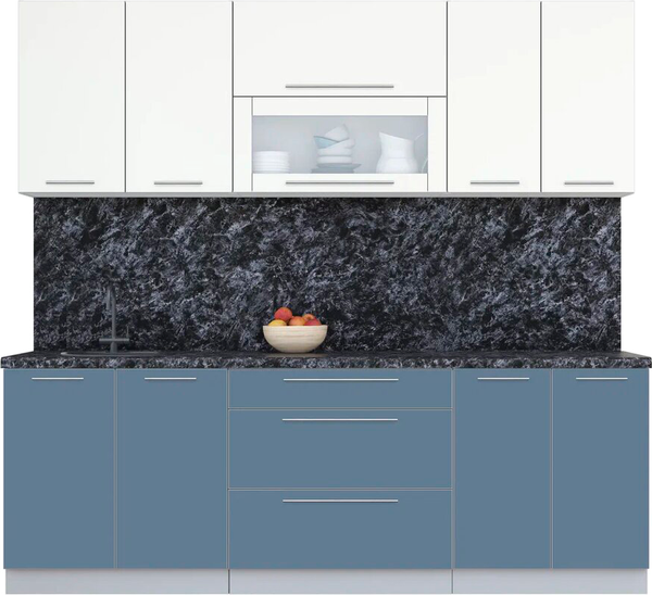 Изображение товара Кухонный гарнитур Интерлиния Мила Пластик 2.3 В (зефирный/арктический/кастилло темный)