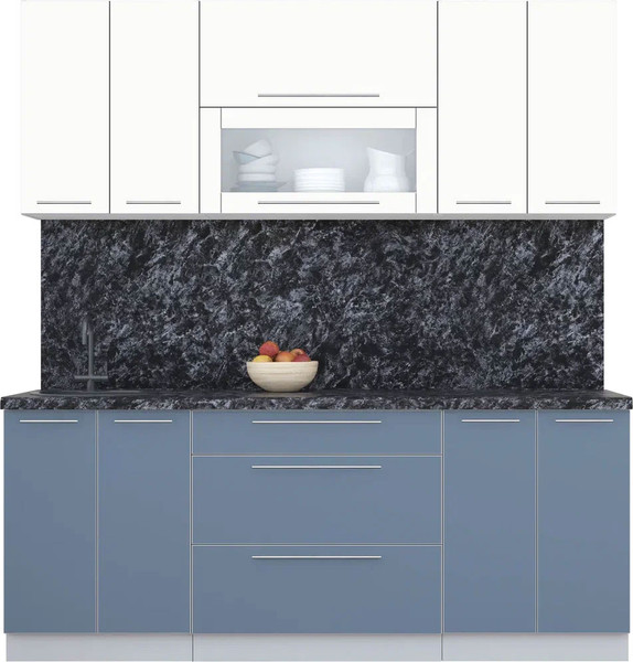 Изображение товара Кухонный гарнитур Интерлиния Мила Пластик 1.9 В (зефирный/арктический/кастилло темный)