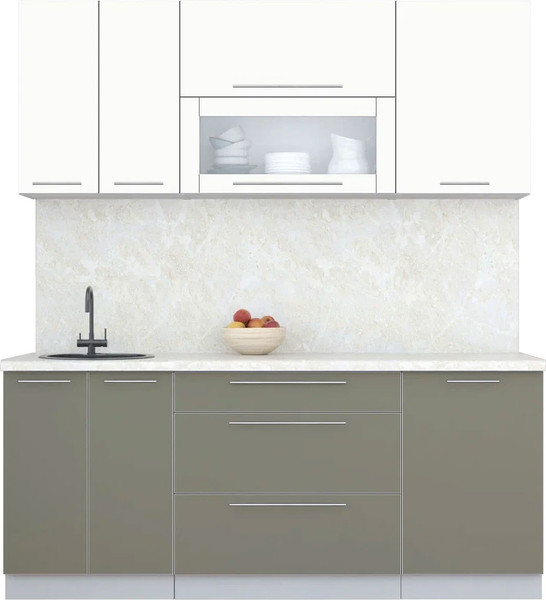 Изображение товара Кухонный гарнитур Интерлиния Мила Пластик 1.9 В (зефирный/кварцевый/опал светлый)