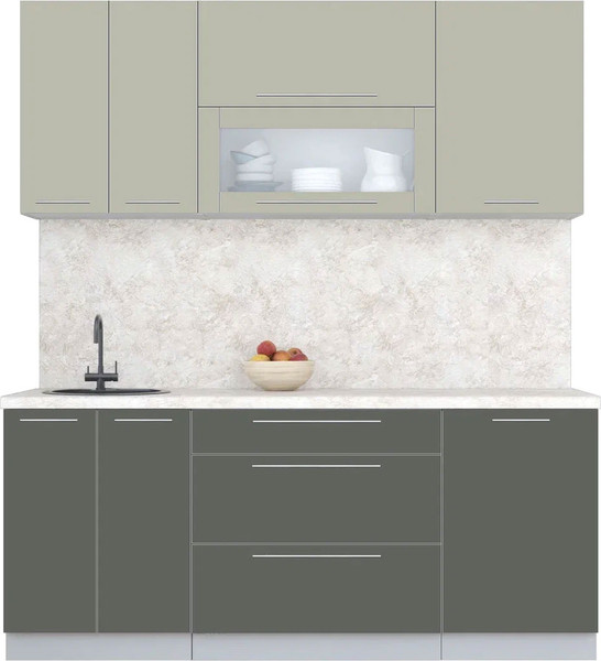 Изображение товара Кухонный гарнитур Интерлиния Мила Пластик 1.9 В (латте/шторм/опал светлый)