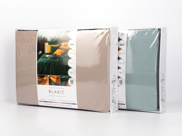 Изображение товара Комплект постельного белья Блакiт Вареный хлопок 2сп 50х70 / 18-5616/17-0808 арт.4843 (изумрудный)