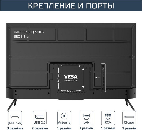 Изображение товара Телевизор Harper 50" 50Q770TS