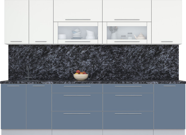 Изображение товара Кухонный гарнитур Интерлиния Мила Пластик 2.9 В (зефирный/арктический/кастилло темный)