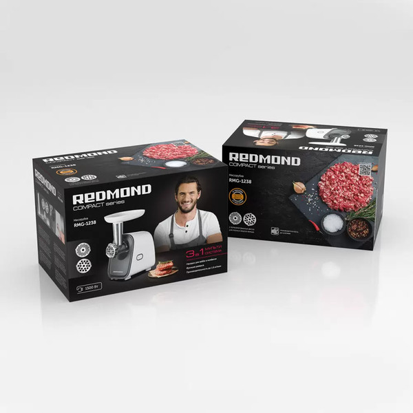 Изображение товара Мясорубка электрическая Redmond RMG-1238 (белый/серый)