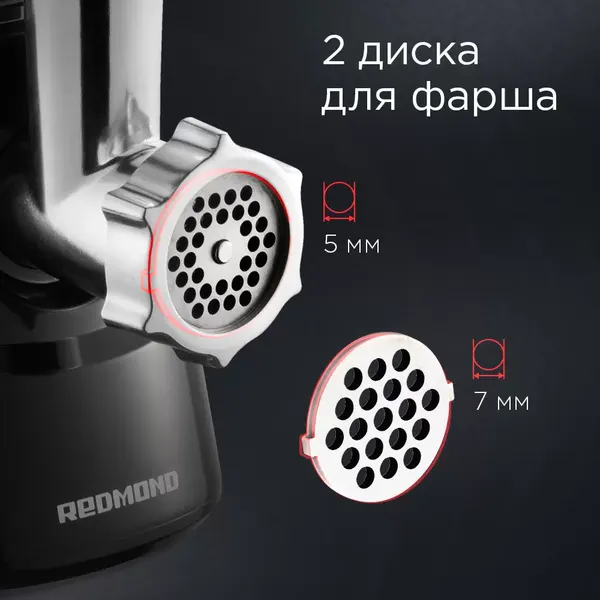 Изображение товара Мясорубка электрическая Redmond RMG-1246 (черный)