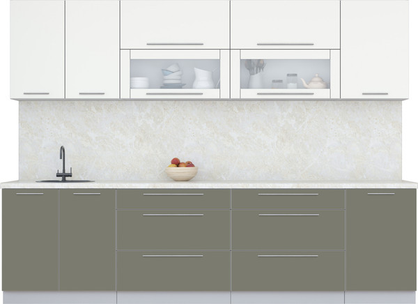 Изображение товара Кухонный гарнитур Интерлиния Мила Пластик 2.9 В (зефирный/кварцевый/опал светлый)