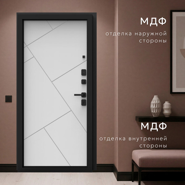 Изображение товара Входная дверь Guard Line 96x205 правая (графит/шагрень белая)