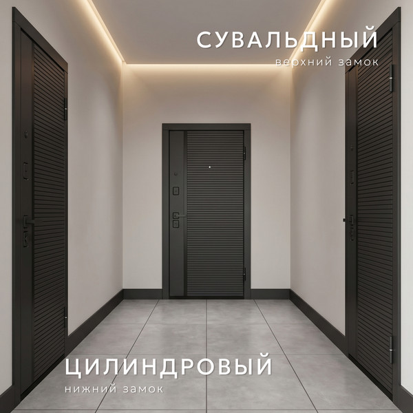 Изображение товара Входная дверь Guard Line 96x205 правая (графит/шагрень белая)