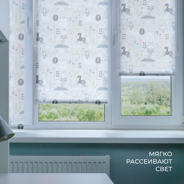 Изображение товара Рулонная штора Franc Gardiner Print Сказочный лес 60х160 / 9403217472 (серый)