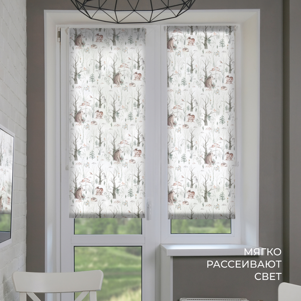 Изображение товара Рулонная штора Franc Gardiner Print Лесные друзья медведи, день 50х160 / 9403219008