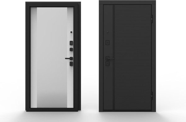 Изображение товара Входная дверь Guard Line зеркало 86x205 правая (графит/шагрень белая)