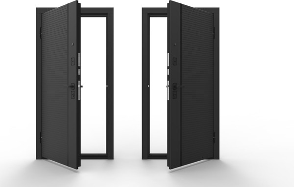 Изображение товара Входная дверь Guard Line зеркало 86x205 правая (графит/шагрень белая)