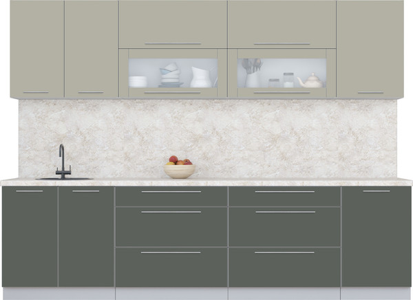 Изображение товара Кухонный гарнитур Интерлиния Мила Пластик 2.9 В (латте/шторм/опал светлый)