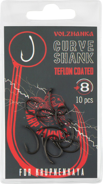 Изображение товара Набор крючков рыболовных Волжанка Curve Shank Teflon / HCVCST-08 (10шт)