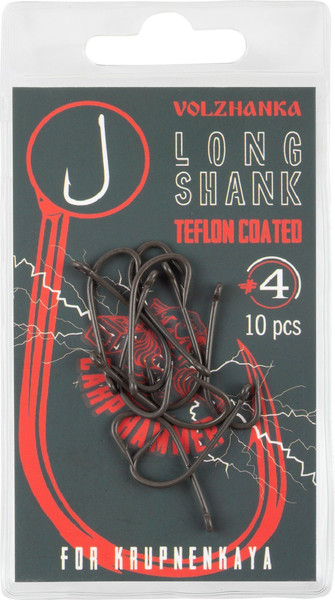 Изображение товара Набор крючков рыболовных Волжанка Long Shank Teflon / HCVLST-04 (10шт)