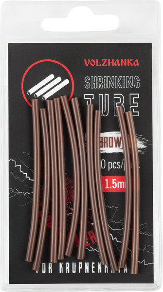 Изображение товара Трубка для рыболовной оснастки Волжанка Shrinking Tube 1.5 мм / TVST1.5-BR (10шт, коричневый)