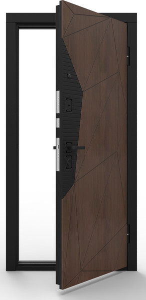 Изображение товара Входная дверь Guard Combi Mirror шпон 86x205 правая (корица/шагрень белая)