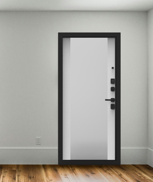 Изображение товара Входная дверь Guard Combi Mirror шпон 86x205 правая (корица/шагрень белая)