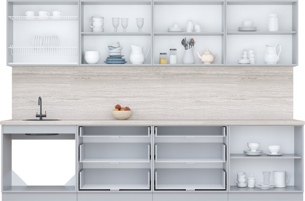 Изображение товара Кухонный гарнитур Интерлиния Мила Пластик 3.2 В (зефирный/арктический/кастилло темный)