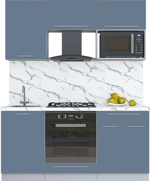 Изображение товара Кухонный гарнитур Интерлиния Мила Пластик 1.7 (арктический/арктический/белый гранит)