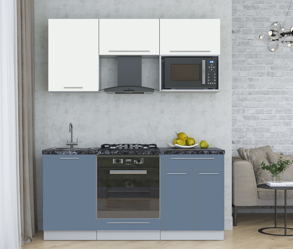 Изображение товара Кухонный гарнитур Интерлиния Мила Пластик 1.7 (зефирный/арктический/кастилло темный)