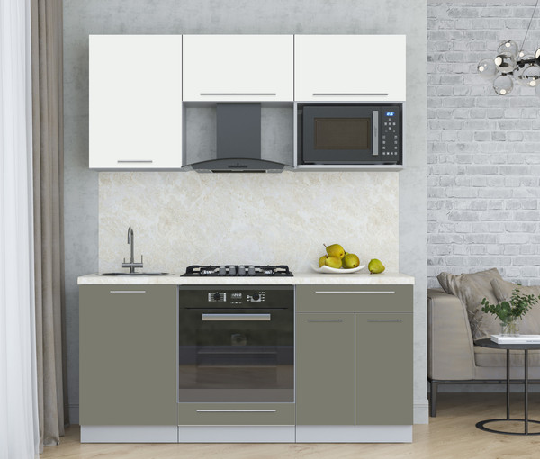 Изображение товара Кухонный гарнитур Интерлиния Мила Пластик 1.7 (зефирный/кварцевый/опал светлый)