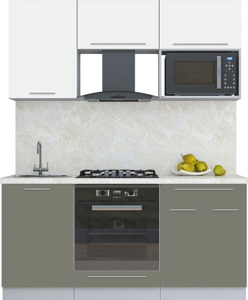 Изображение товара Кухонный гарнитур Интерлиния Мила Пластик 1.7 (зефирный/кварцевый/опал светлый)