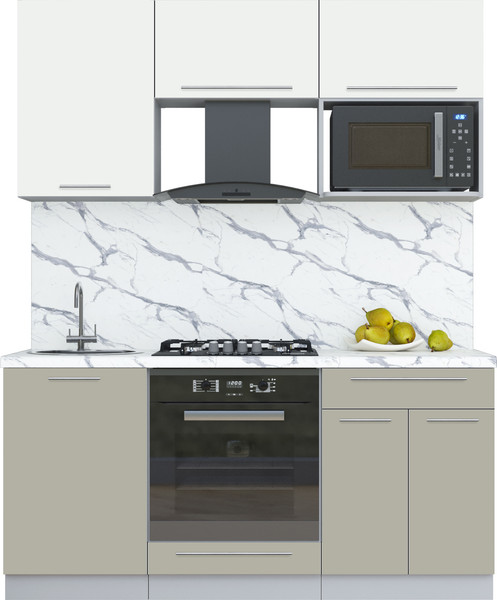 Изображение товара Кухонный гарнитур Интерлиния Мила Пластик 1.7 (зефирный/латте/белый гранит)