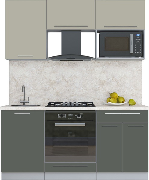 Изображение товара Кухонный гарнитур Интерлиния Мила Пластик 1.7 (латте/шторм/опал светлый)