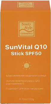 Изображение товара Стик солнцезащитный Beauty Style SunVital с Q10 и Витамином Е SPF50