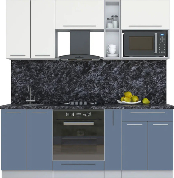 Изображение товара Кухонный гарнитур Интерлиния Мила Пластик 2.0 (зефирный/арктический/кастилло темный)