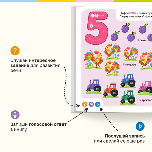 Изображение товара Музыкальная книга BertToys Панда Цифры / FD515, твердая обложка