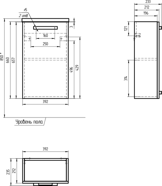 Изображение товара Тумба под умывальник Cersanit Melar / B-SU-MEL-CM40