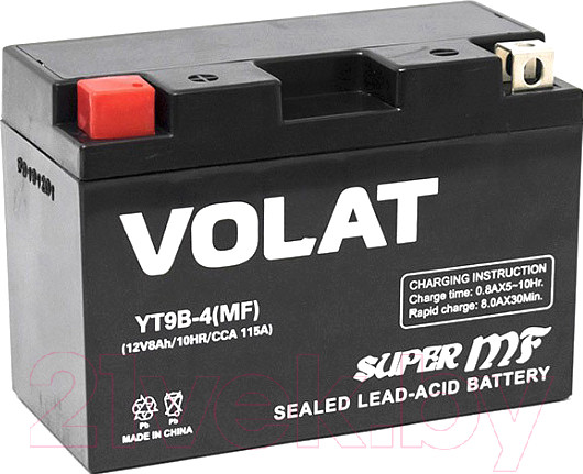 Изображение товара Мотоаккумулятор VOLAT YT9B-4 MF L+ (8 А/ч)