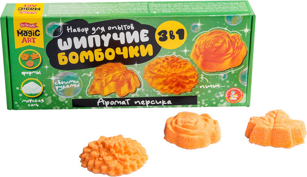 Изображение товара Набор для создания косметики Десятое королевство Шипучие бомбочки. Аромат персика 3 в 1 / 05711