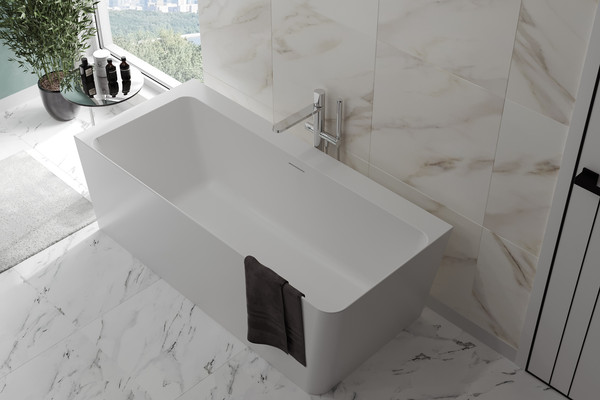 Изображение товара Ванна из искусственного камня Belux Турин ТУ-1600 L (18, белый матовый/Solid Surface)