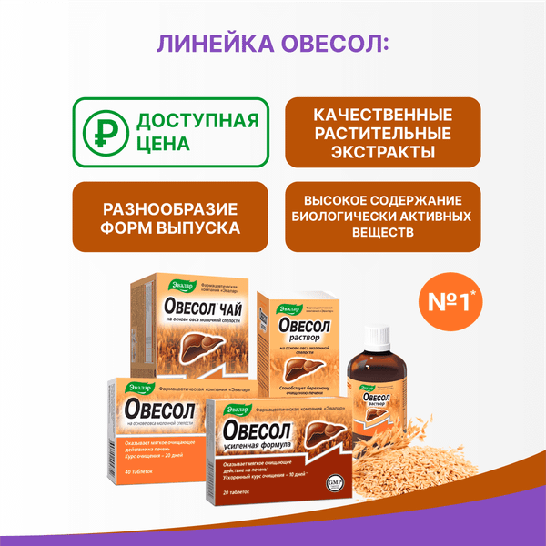 Изображение товара Пищевая добавка Эвалар Овесол (40 таблеток)