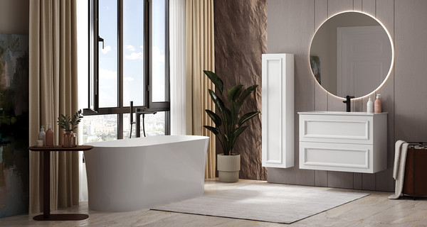 Изображение товара Ванна из искусственного мрамора Belux Берген Бг-1700 (18, белый матовый/Solid Surface)