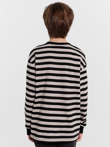 Изображение товара Лонгслив детский Mark Formelle 123434/1 (р.158-80, черно-молочная полоска)
