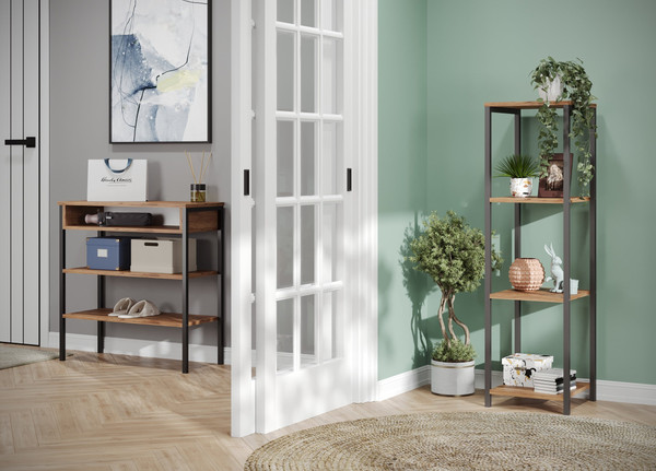 Изображение товара Стеллаж Mio Tesoro Mila Loft (дуб золотой крафт/черный)